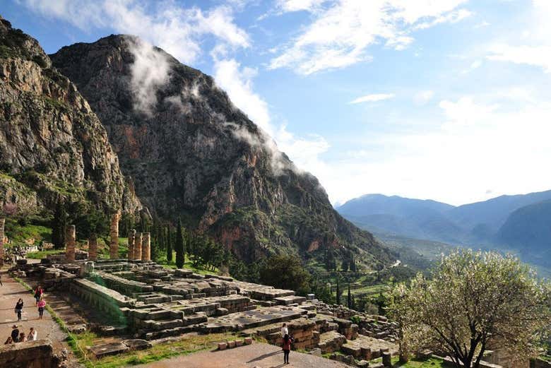 A idílica paisagem de Delfos